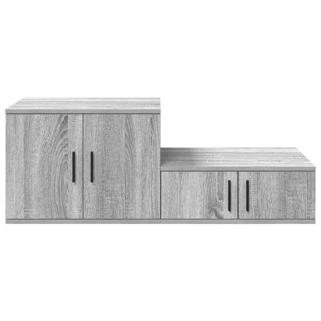 Opbevaringsskab 2 pcs Grå Sonoma 108 x 41 x 40 cm
