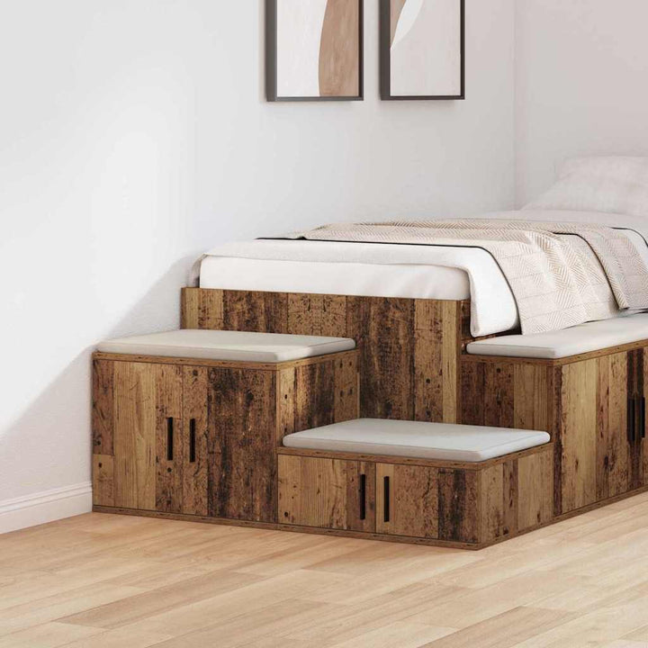 Opbevaringsskab 2 pcs Gammelt træ 108 x 41 x 40 cm