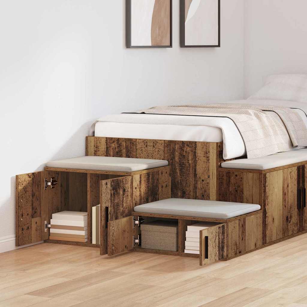 Opbevaringsskab 2 pcs Gammelt træ 108 x 41 x 40 cm