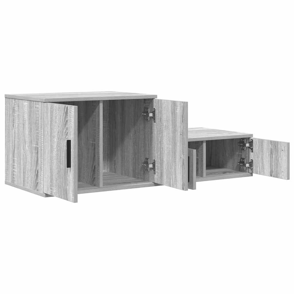Opbevaringsskab 2 pcs Grå Sonoma 103 x 41 x 40 cm