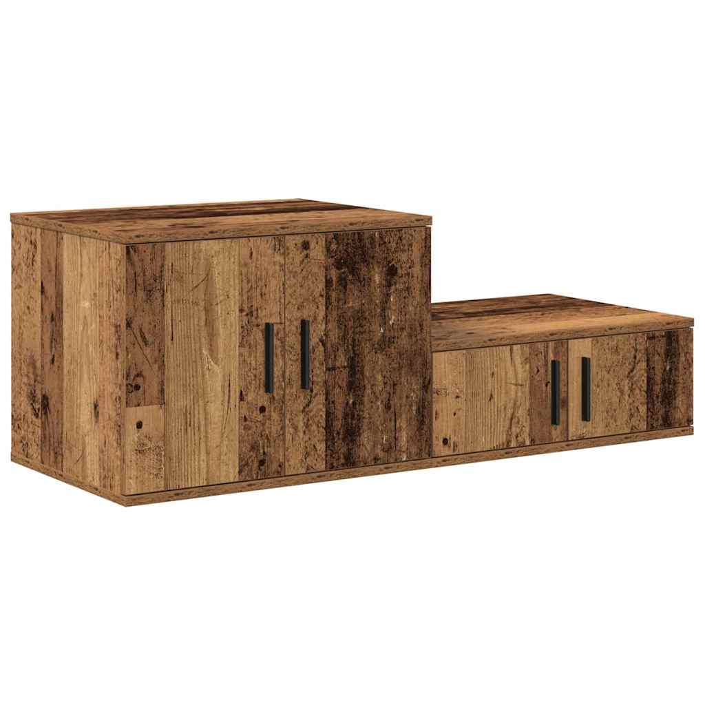 Opbevaringsskab 2 pcs Gammelt træ 103 x 41 x 40 cm