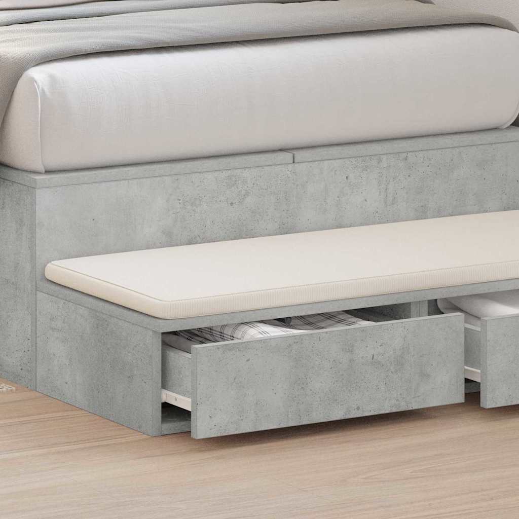 Sengeskuffer Beton Grå 100 x 36,5 x 16,5 cm Konstrueret træ