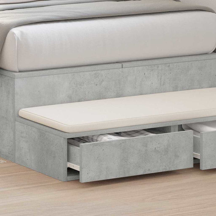 Sengeskuffer Beton Grå 100 x 36,5 x 16,5 cm Konstrueret træ