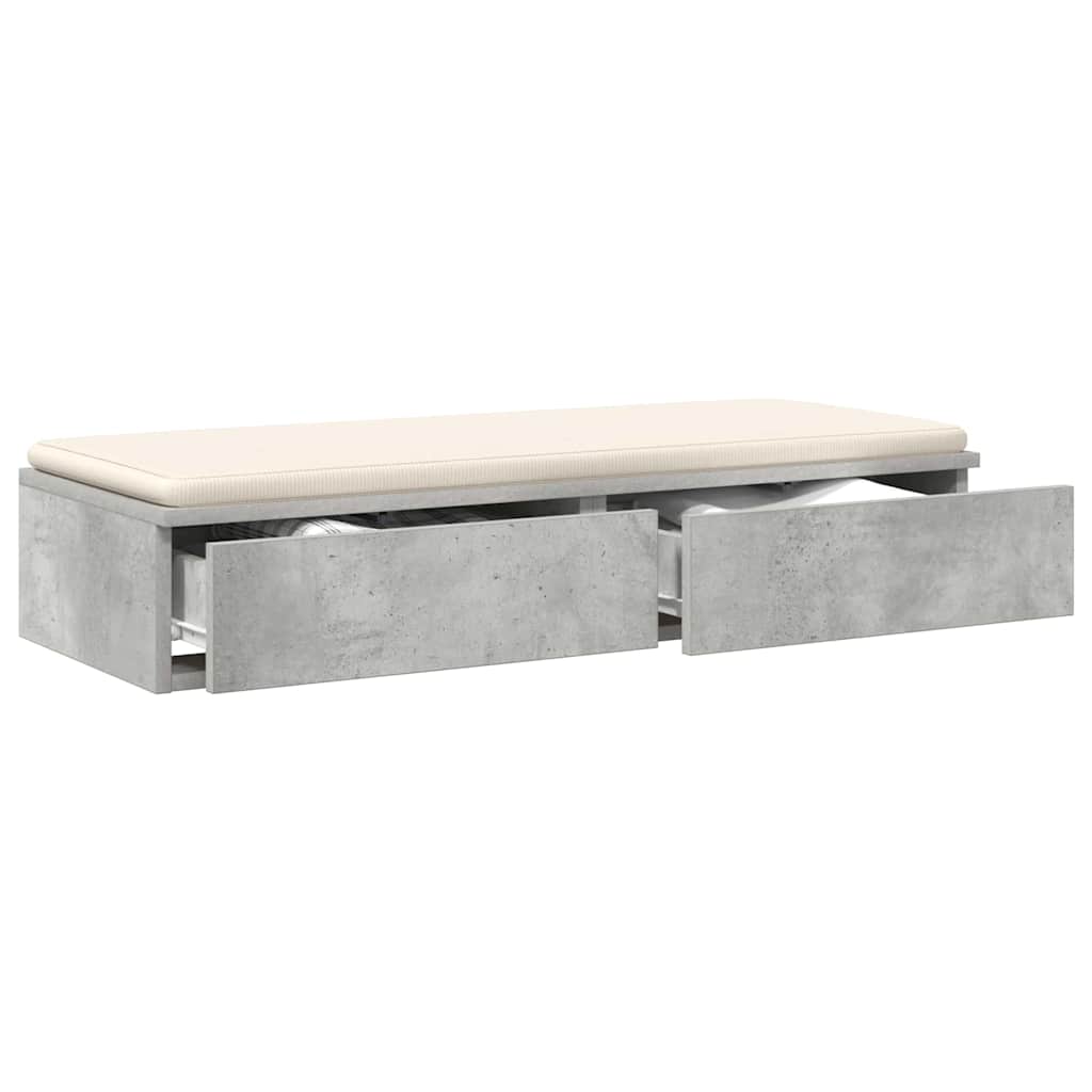 Sengeskuffer Beton Grå 100 x 36,5 x 16,5 cm Konstrueret træ