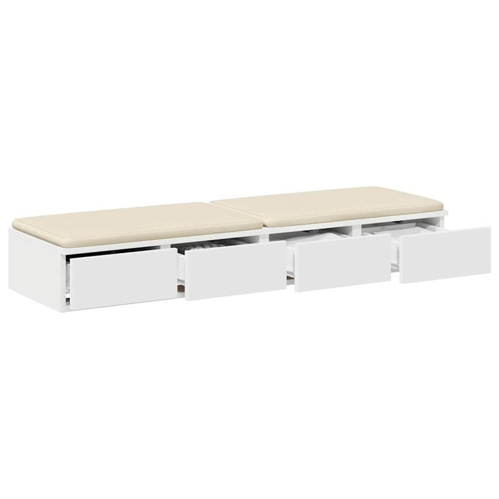 Sengeskuffer Hvid 120 x 36,5 x 16,5 cm Konstrueret træ
