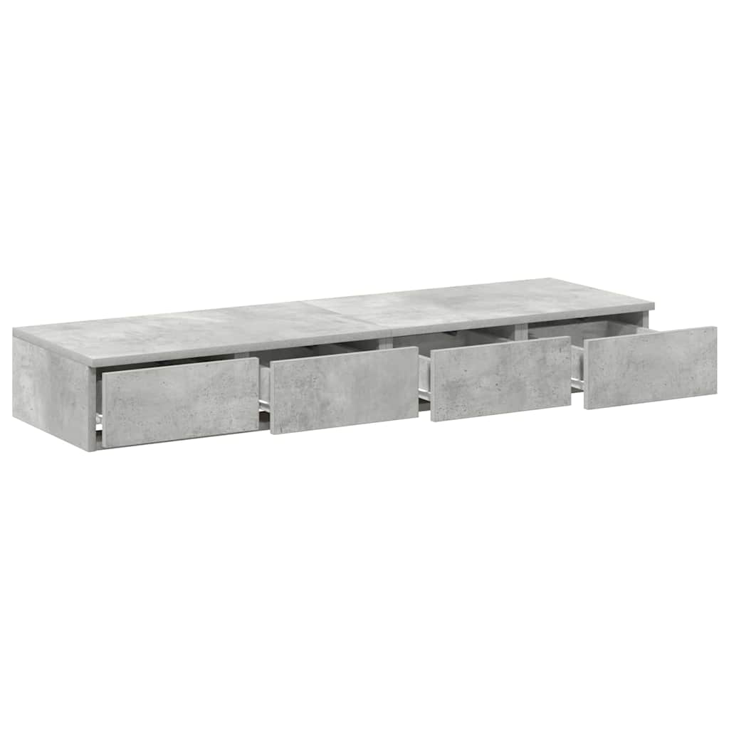 Sengeskuffer Beton Grå 120 x 36,5 x 16,5 cm Konstrueret træ