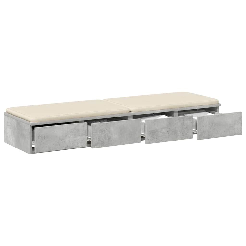 Sengeskuffer Beton Grå 120 x 36,5 x 16,5 cm Konstrueret træ