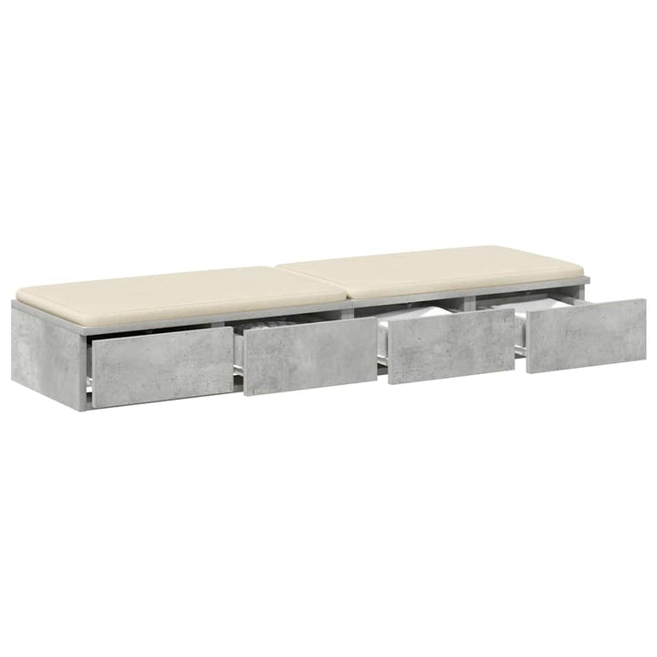 Sengeskuffer Beton Grå 120 x 36,5 x 16,5 cm Konstrueret træ