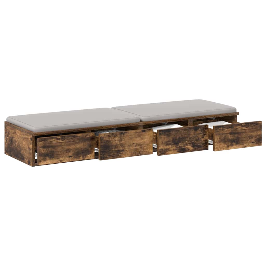 Sengeskuffer Røget eg 120 x 36,5 x 16,5 cm Konstrueret træ