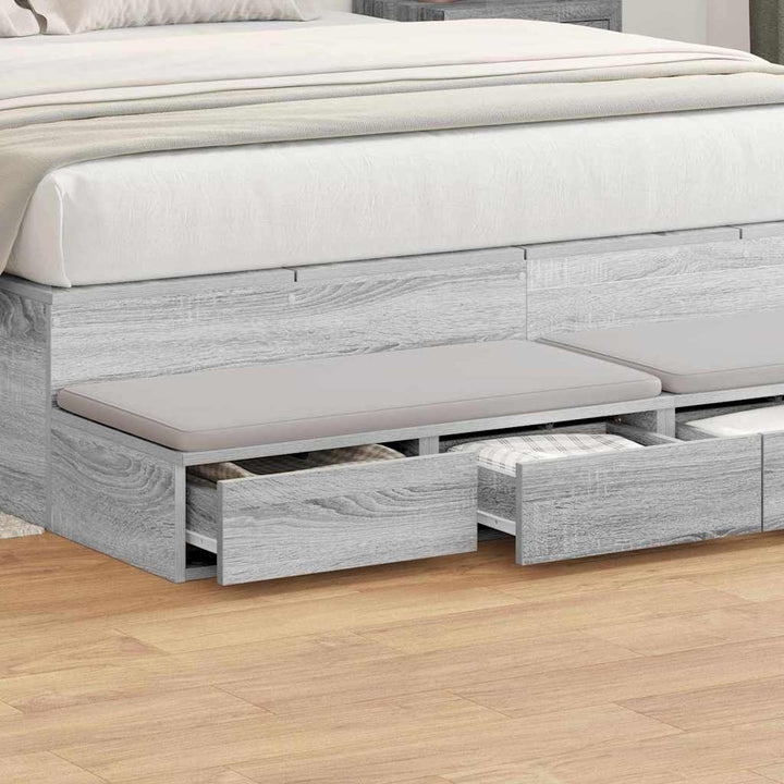 Sengeskuffer Grå Sonoma 150 x 36,5 x 16,5 cm Konstrueret træ