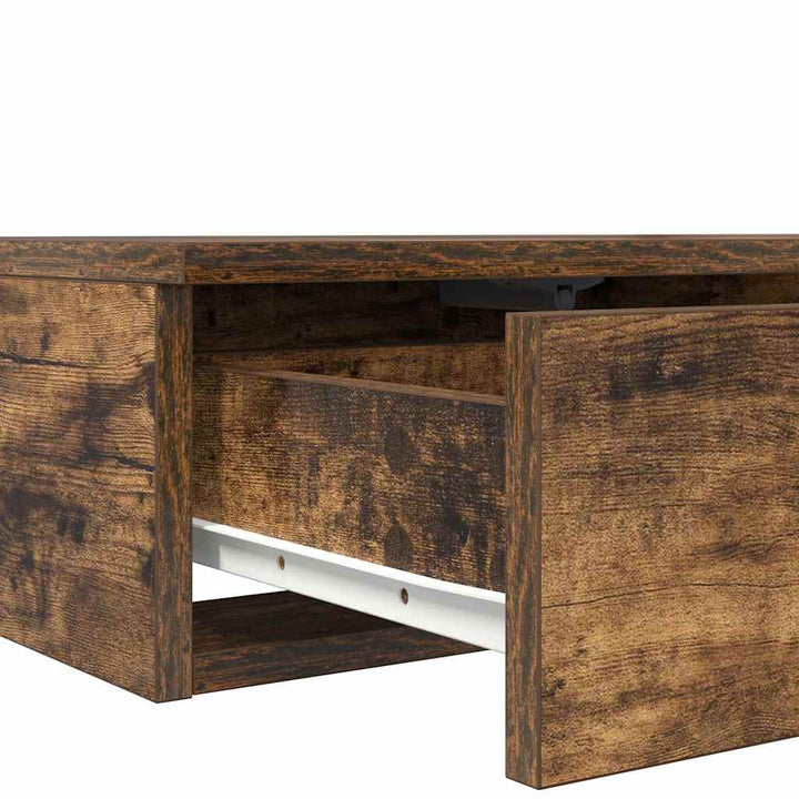 Sengeskuffer Røget eg 75 x 36,5 x 16,5 cm Konstrueret træ