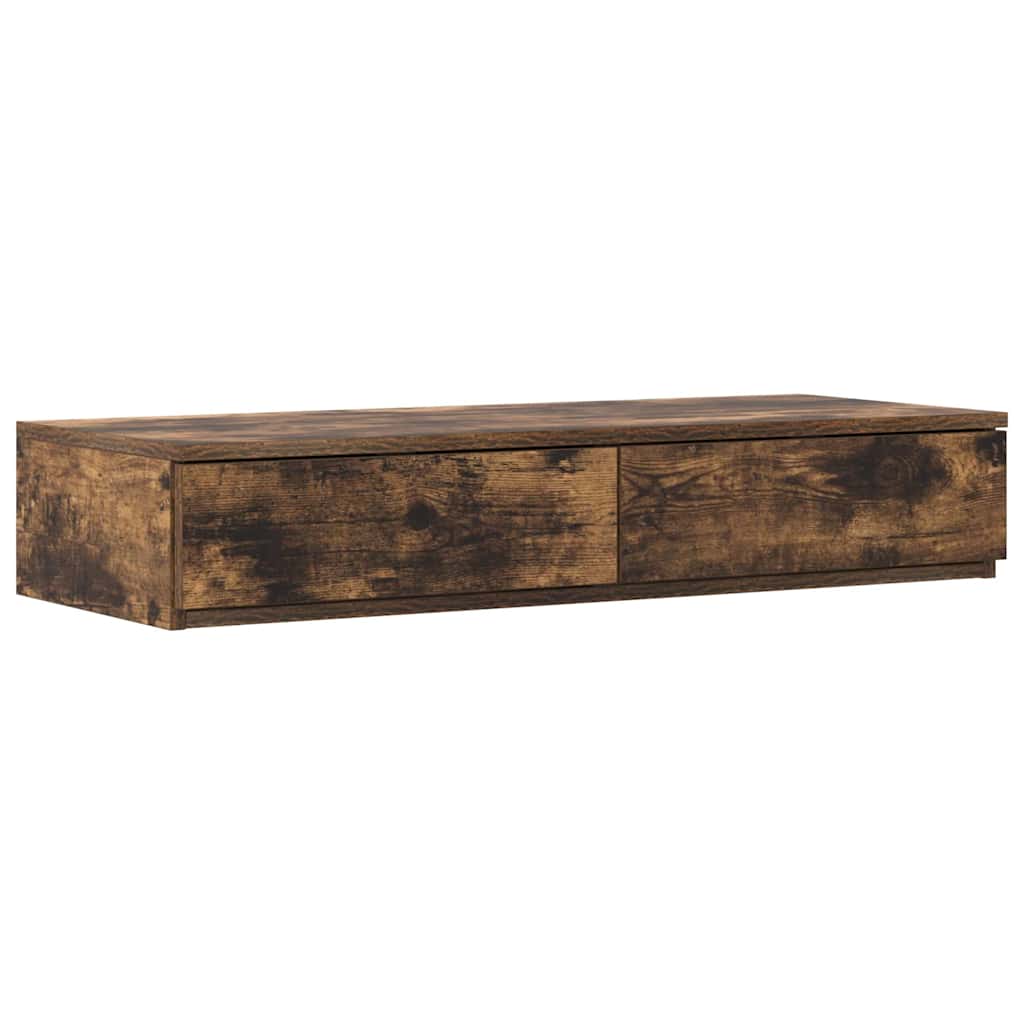 Sengeskuffer Røget eg 75 x 36,5 x 16,5 cm Konstrueret træ