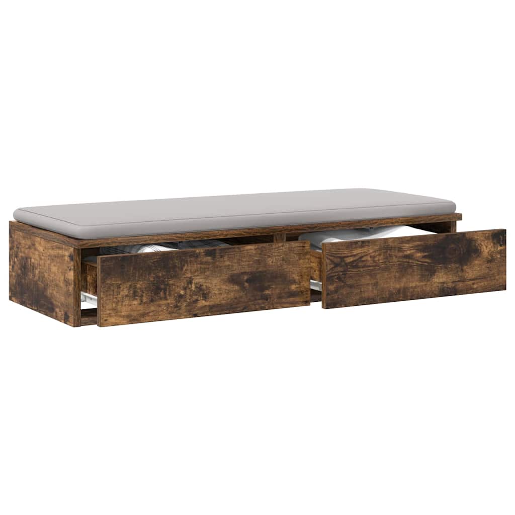 Sengeskuffer Røget eg 75 x 36,5 x 16,5 cm Konstrueret træ