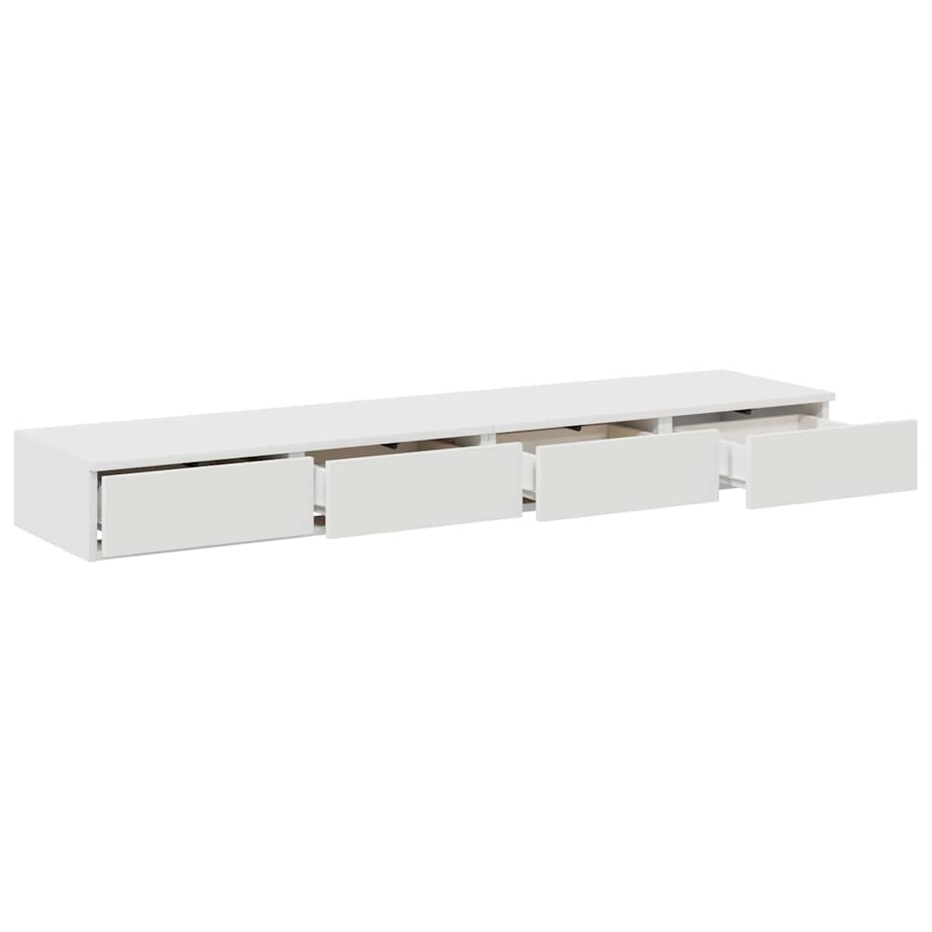 Sengeskuffer Hvid 135 x 36,5 x 16,5 cm Konstrueret træ