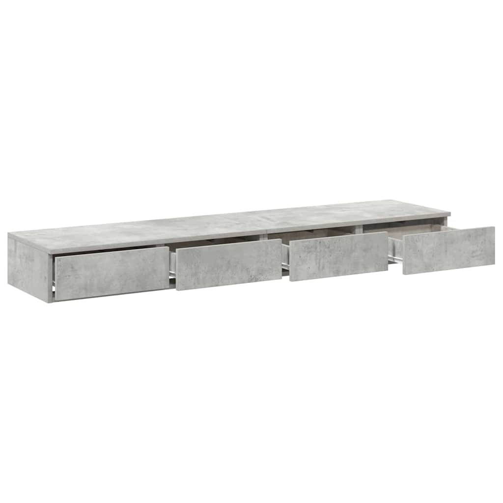 Sengeskuffer Beton Grå 135 x 36,5 x 16,5 cm Konstrueret træ