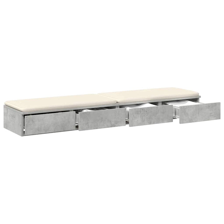 Sengeskuffer Beton Grå 135 x 36,5 x 16,5 cm Konstrueret træ