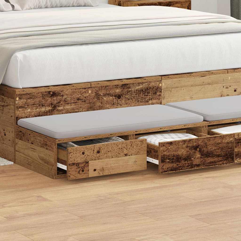 Sengeskuffer Gammelt træ 135 x 36,5 x 16,5 cm Konstrueret træ