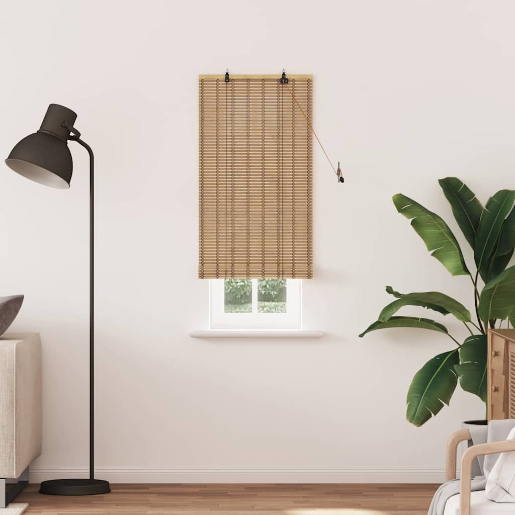 Rullegardin med gardiner Natur 90 x 220 cm Bambus