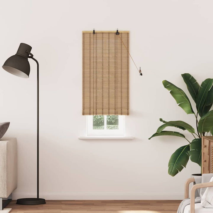 Rullegardin med gardiner Natur 90 x 220 cm Bambus