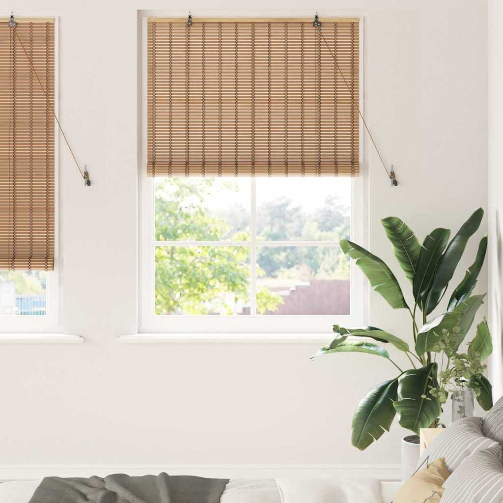 Rullegardin med gardiner Natur 100 x 220 cm Bambus