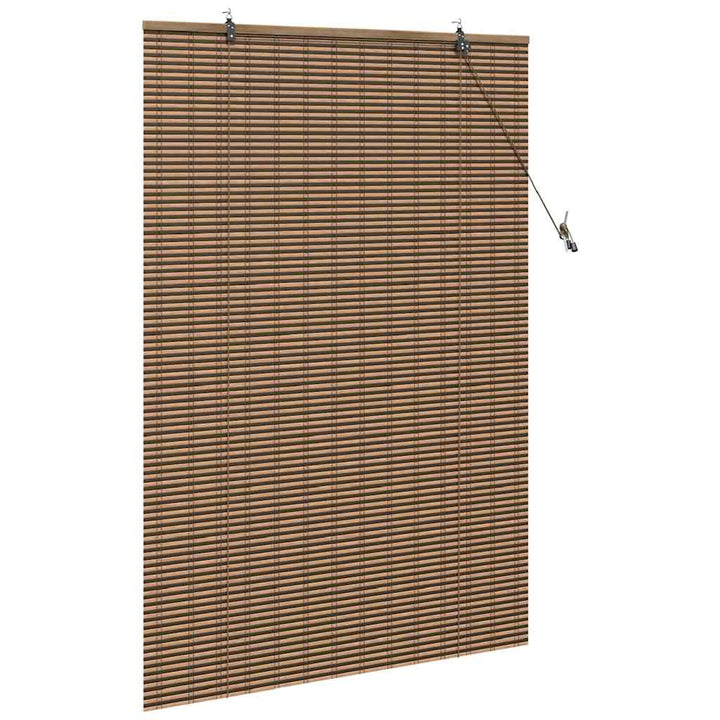 Rullegardin med gardiner Brun 120 x 160 cm Bambus