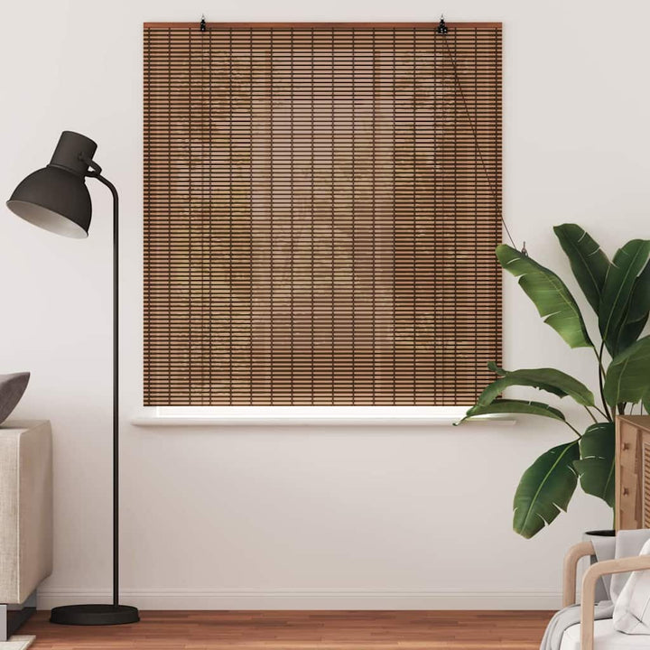 Rullegardin med gardiner Brun 150 x 160 cm Bambus