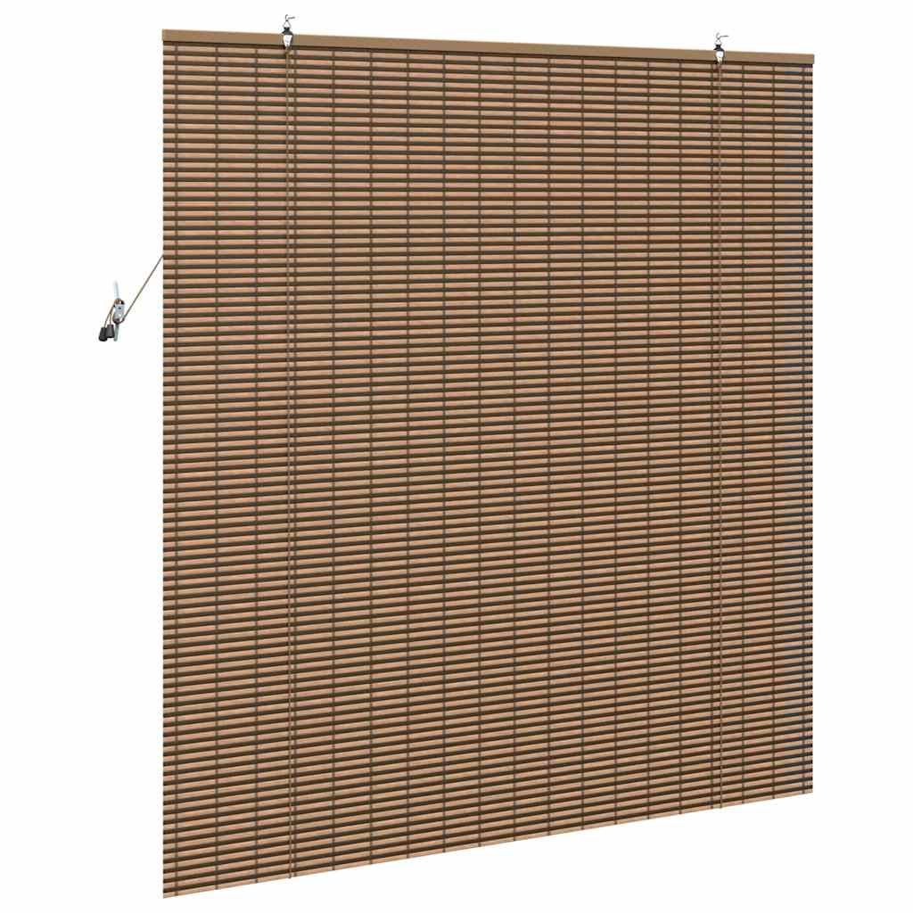 Rullegardin med gardiner Brun 150 x 160 cm Bambus