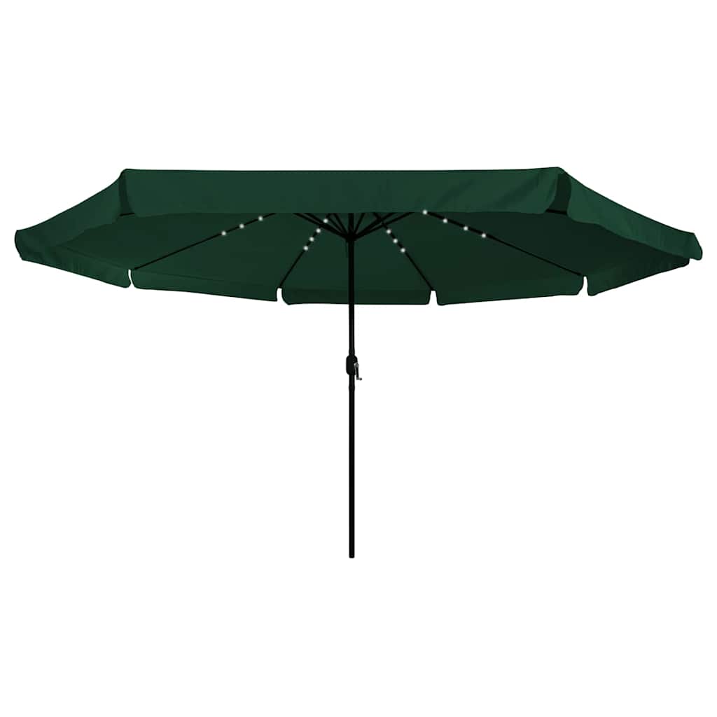Havesol med LED -strimmellys Grøn 395 x 395 x 245 cm Polyester
