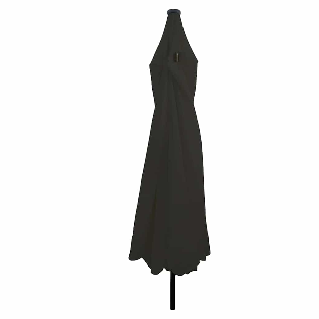 Havesol med LED -strimmellys Sort 395 x 395 x 245 cm Polyester