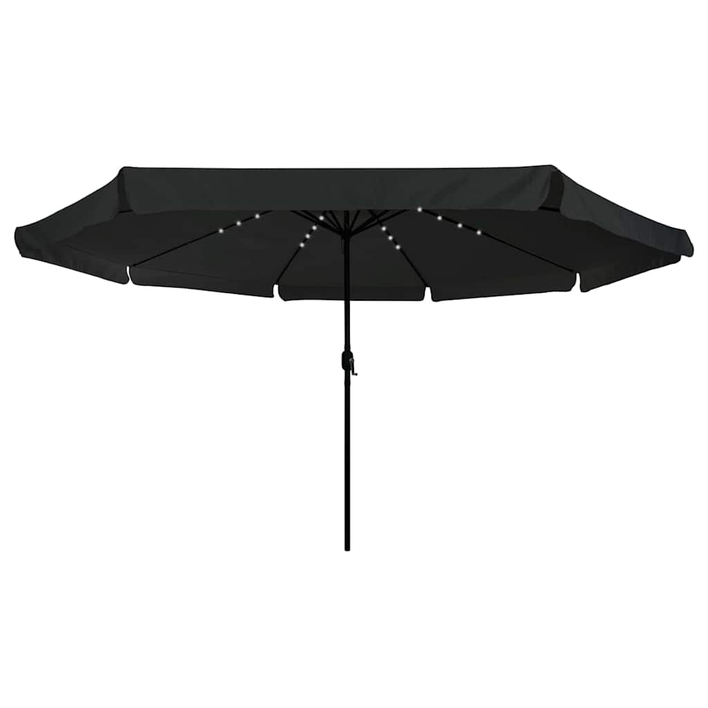 Havesol med LED -strimmellys Sort 395 x 395 x 245 cm Polyester
