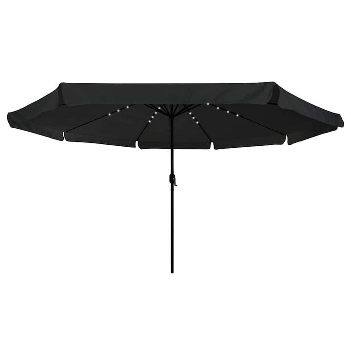Havesol med LED -strimmellys Sort 395 x 395 x 245 cm Polyester