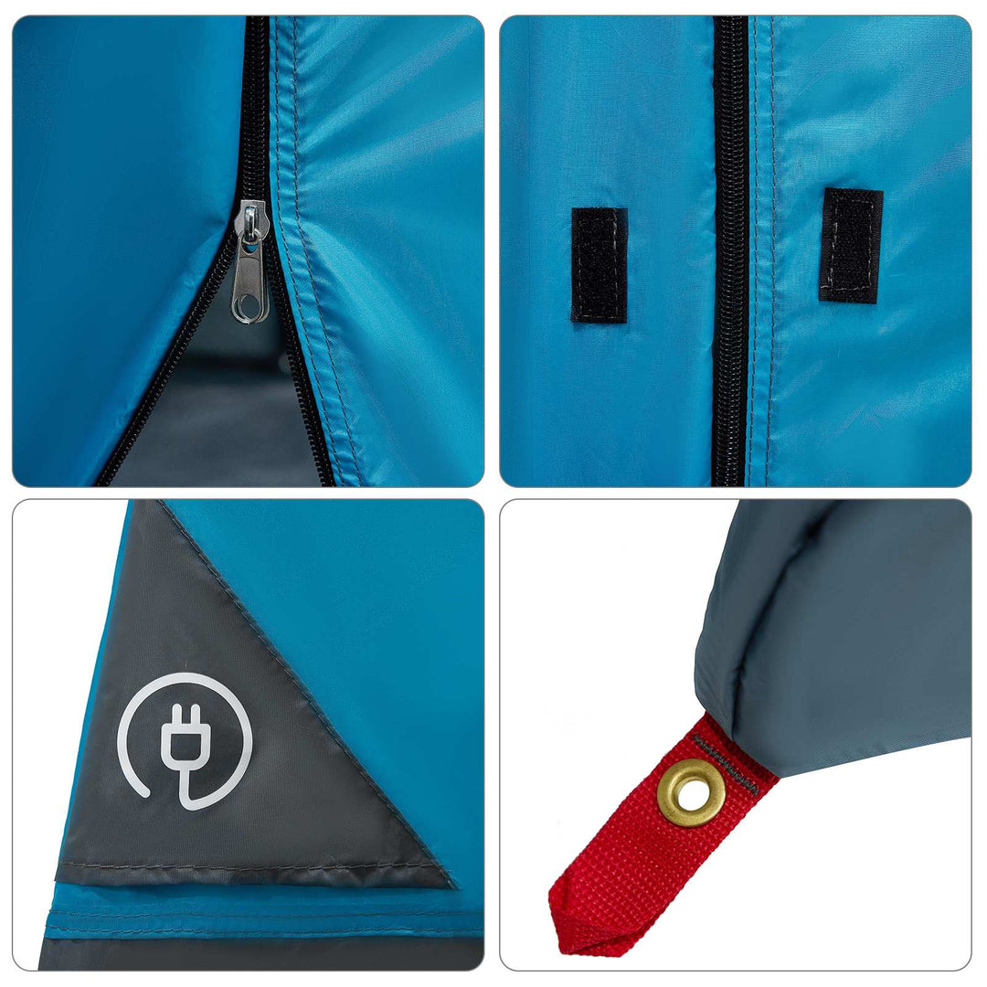 Camping Telt Sæt med tag 2 pcs Blå Taffeta og Stof
