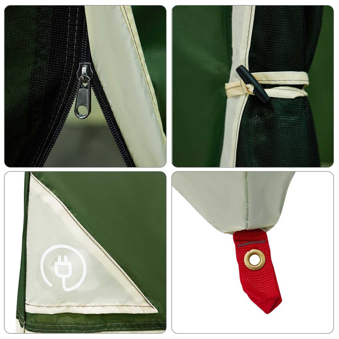 Camping Telt Sæt med tag 2 pcs Grøn Taffeta og Stof