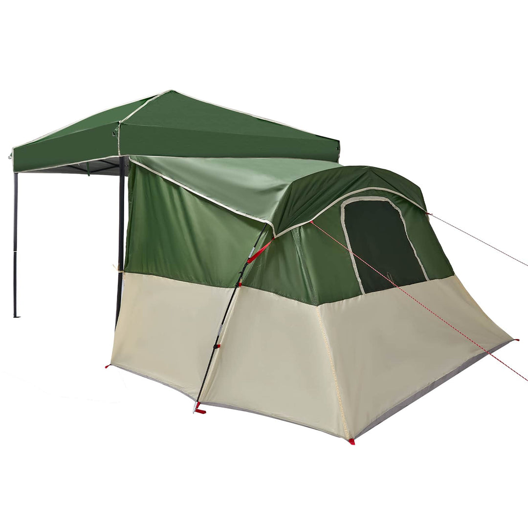 Camping Telt Sæt med tag 2 pcs Grøn Taffeta og Stof