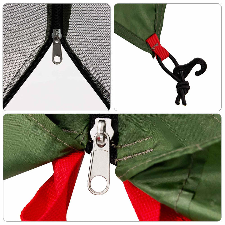Camping Telt Sæt med tag 2 pcs Grøn Taffeta og Stof