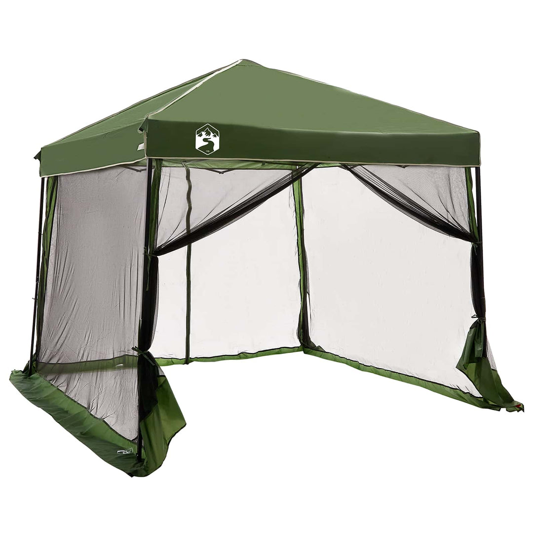 Camping Telt Sæt med tag 2 pcs Grøn Taffeta og Stof