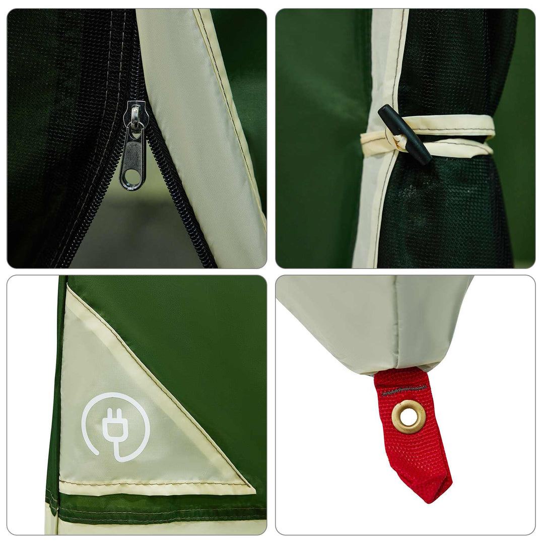 Camping Telt Sæt med tag 2 pcs Grøn Taffeta og Stof