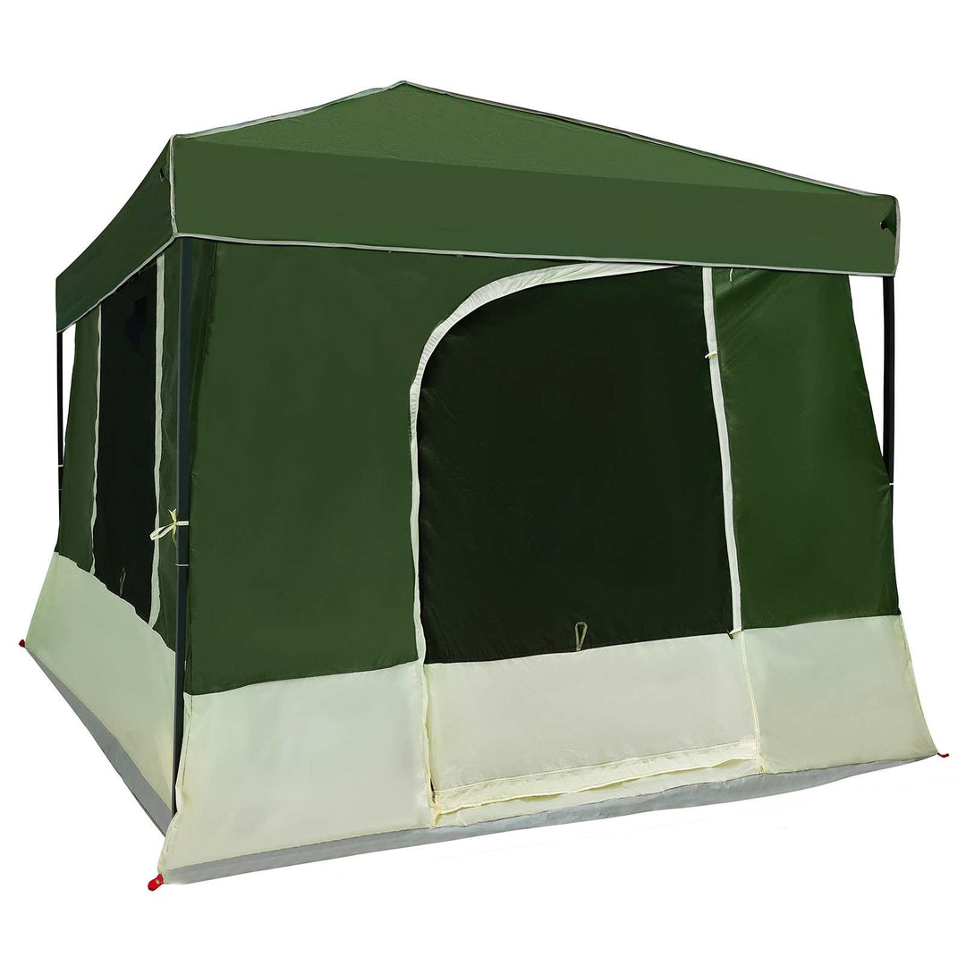 Camping Telt Sæt med tag 2 pcs Grøn Taffeta og Stof