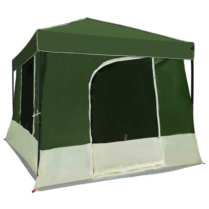 Camping Telt Sæt med tag 2 pcs Grøn Taffeta og Stof