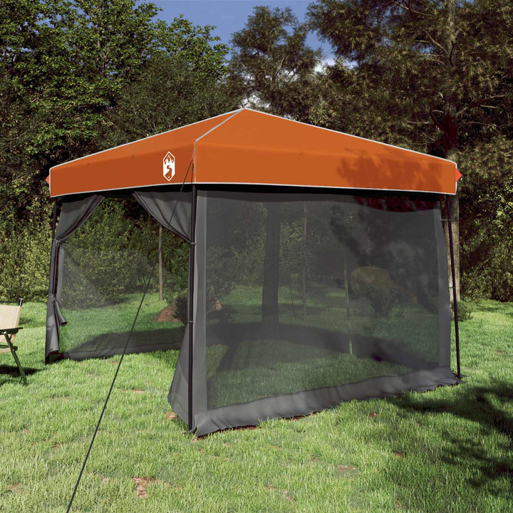 Camping Telt Sæt med tag 2 pcs Grå og orange Taffeta og Stof