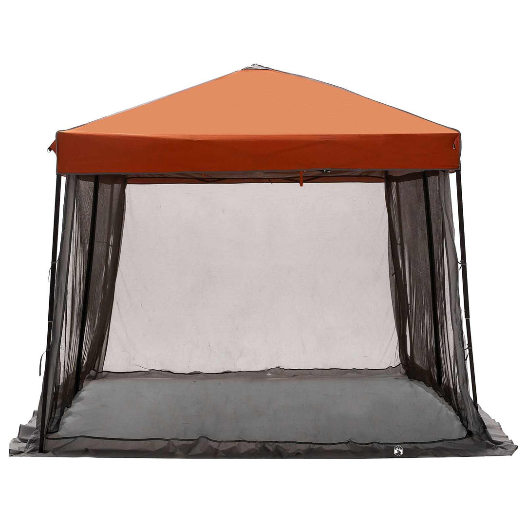 Camping Telt Sæt med tag 2 pcs Grå og orange Taffeta og Stof