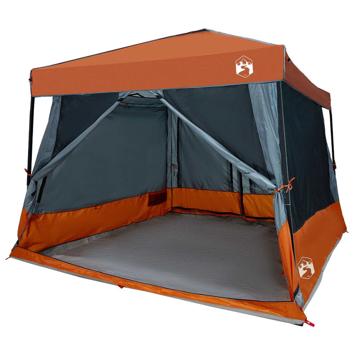 Camping Telt Sæt med tag 2 pcs Grå og orange Taffeta og Stof