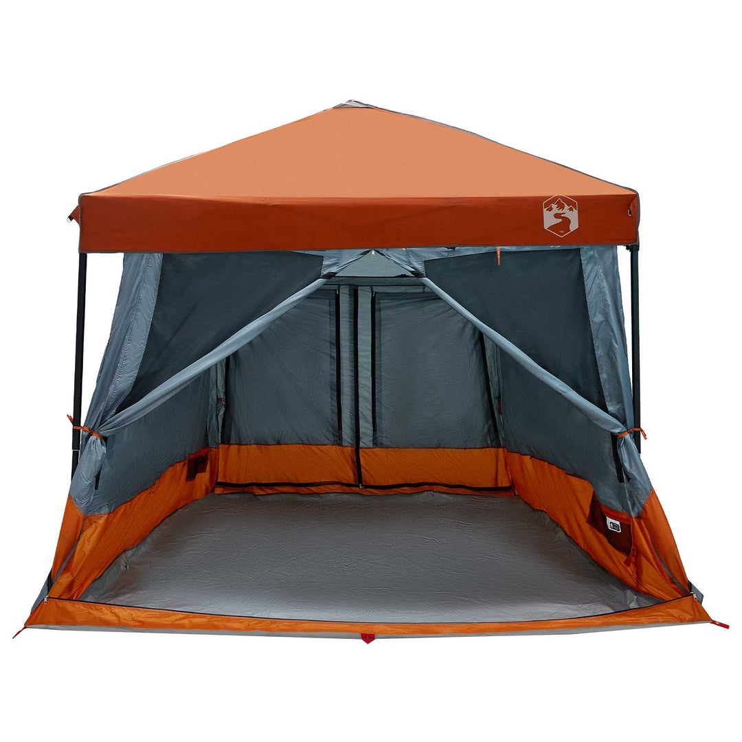 Camping Telt Sæt med tag 2 pcs Grå og orange Taffeta og Stof