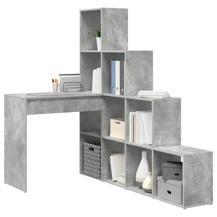 Hjørneskrivebord med hylde Beton Grå 101,5 x 149,5 x 149,5 cm