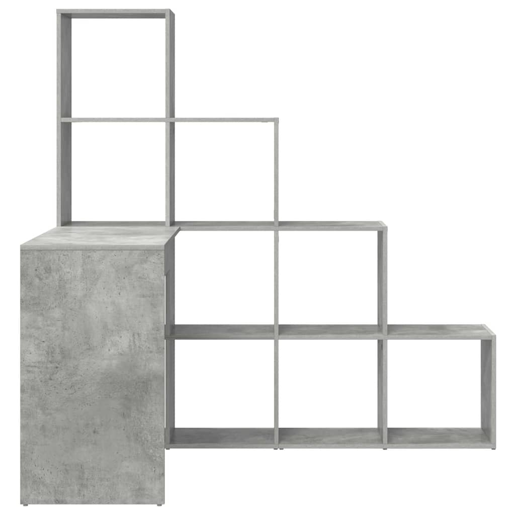 Hjørneskrivebord med hylde Beton Grå 101,5 x 149,5 x 149,5 cm