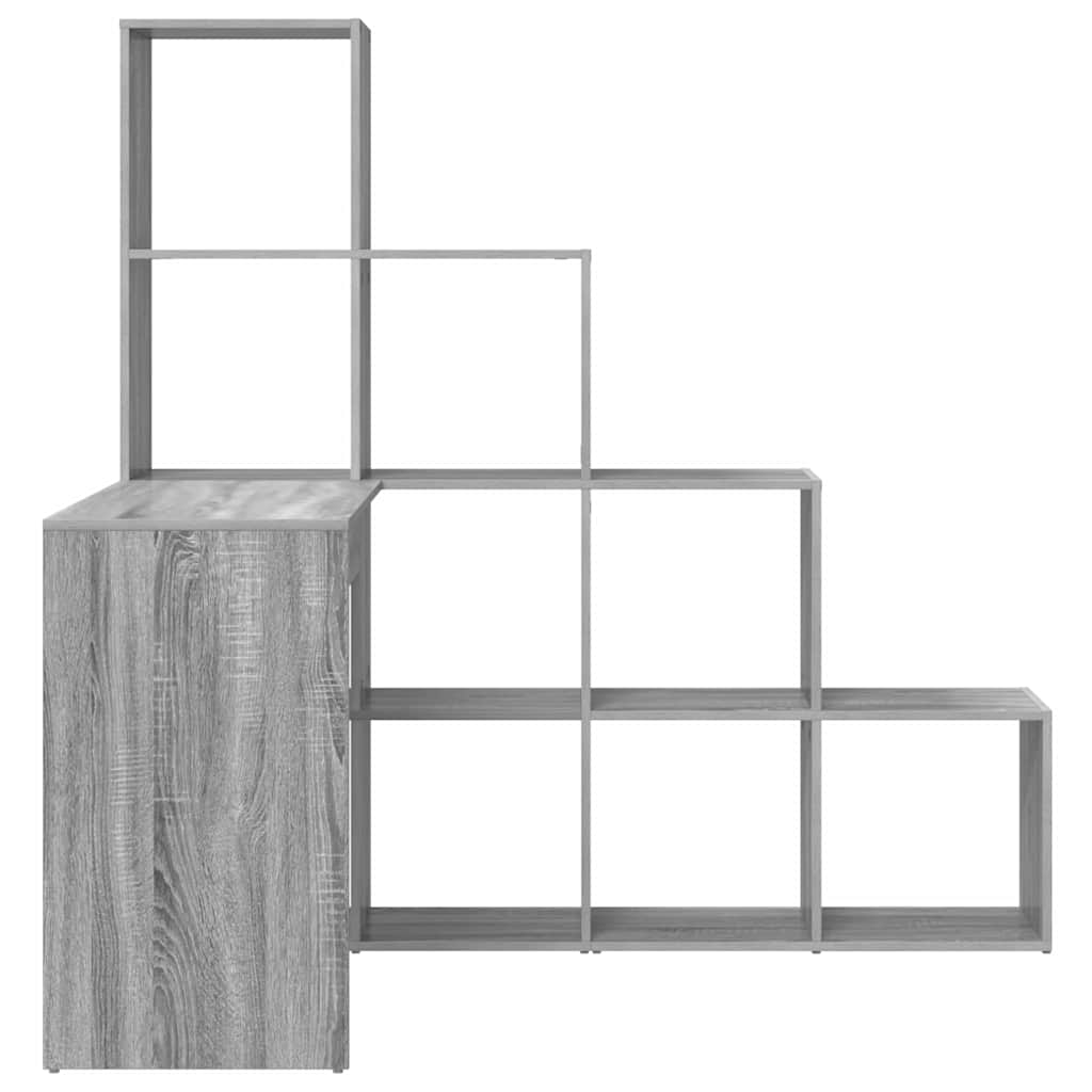 Hjørneskrivebord med hylde Grå Sonoma 101,5 x 149,5 x 149,5 cm