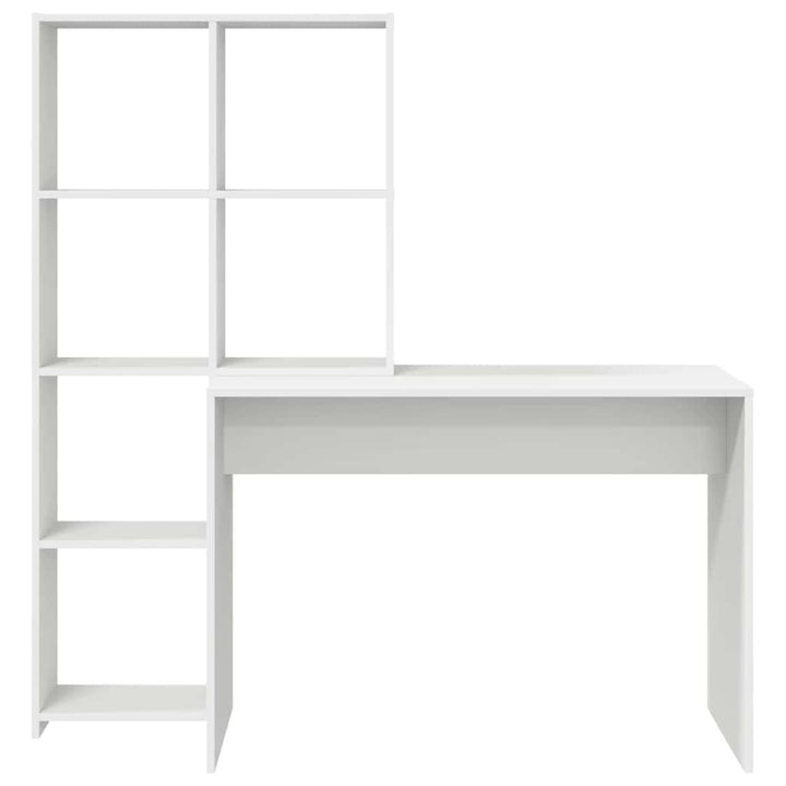 Bord med hylde Hvid 138,5 x 55 x 143 cm Konstrueret træ