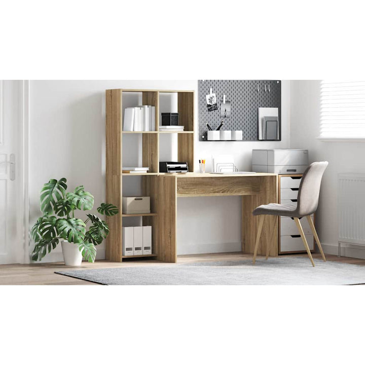 Bord med hylde Sonoma eg 138,5 x 55 x 143 cm Konstrueret træ