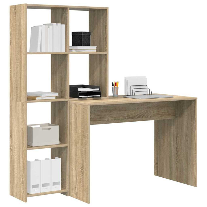 Bord med hylde Sonoma eg 138,5 x 55 x 143 cm Konstrueret træ