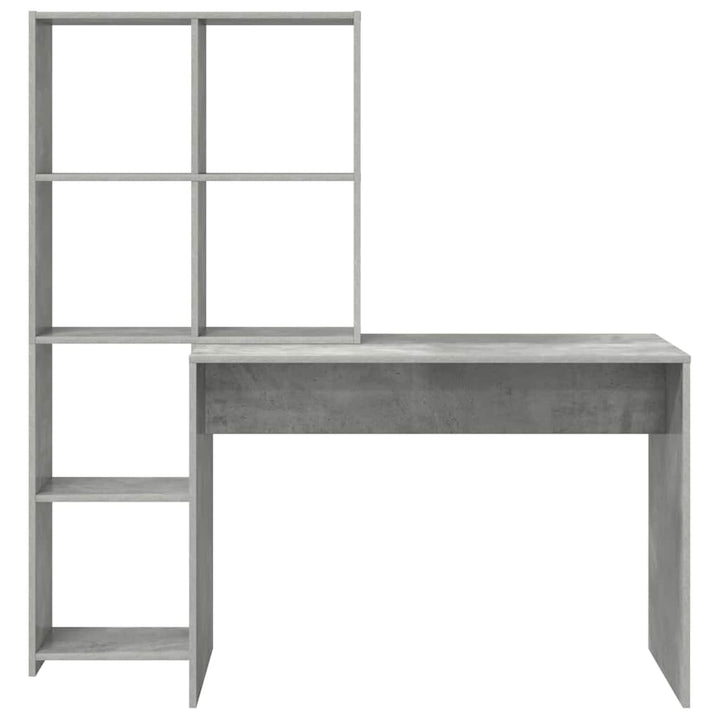 Bord med hylde Beton Grå 138,5 x 55 x 143 cm Konstrueret træ